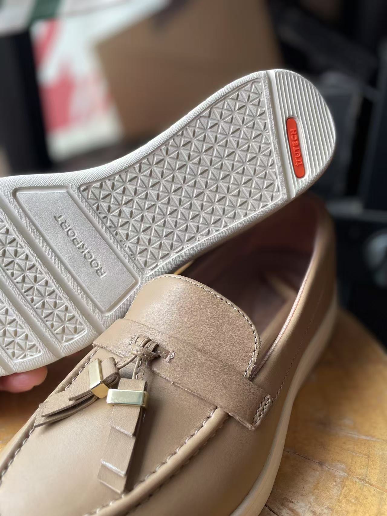 Rockport women's Ultra-Light Comfortable Casual Loafers in British Style(second-hand)